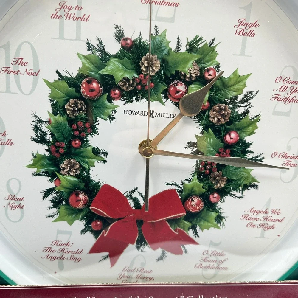 Howard Miller Carols of Christmas Musical Quartz Wall Clock Sounds of the Season